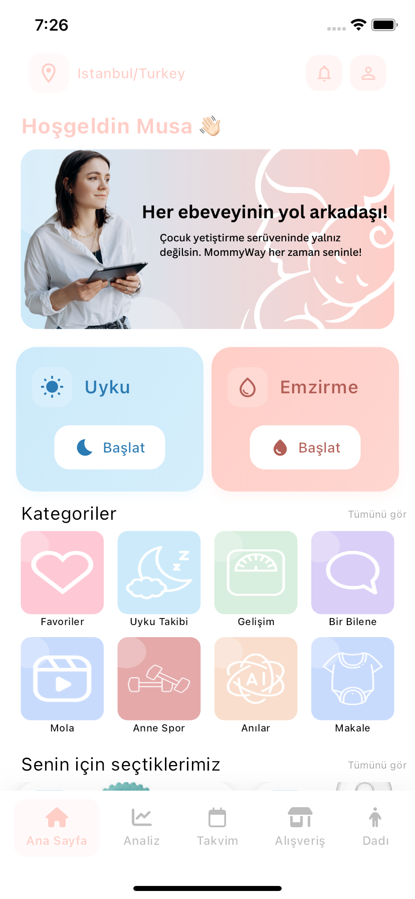 Baby Care ekran