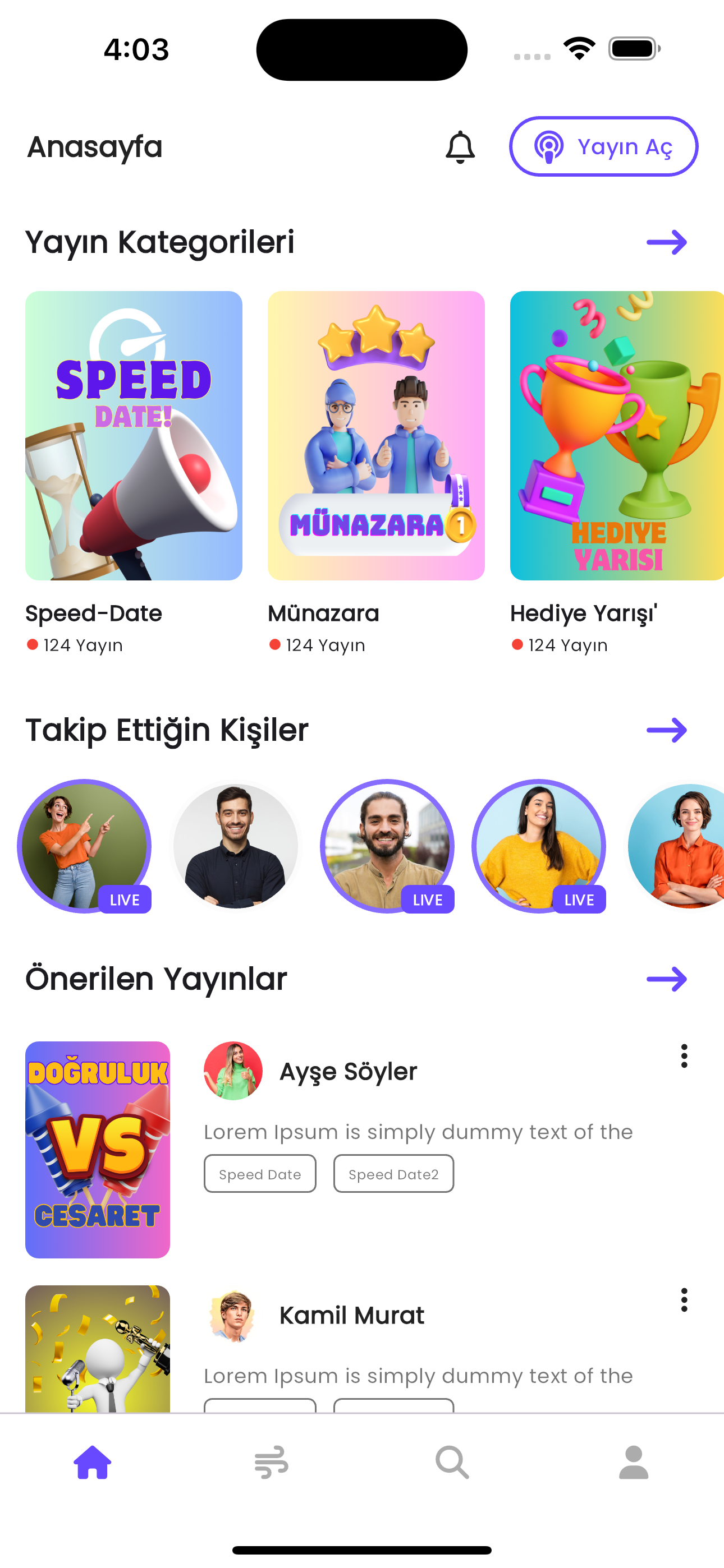 Kanca Live ekran